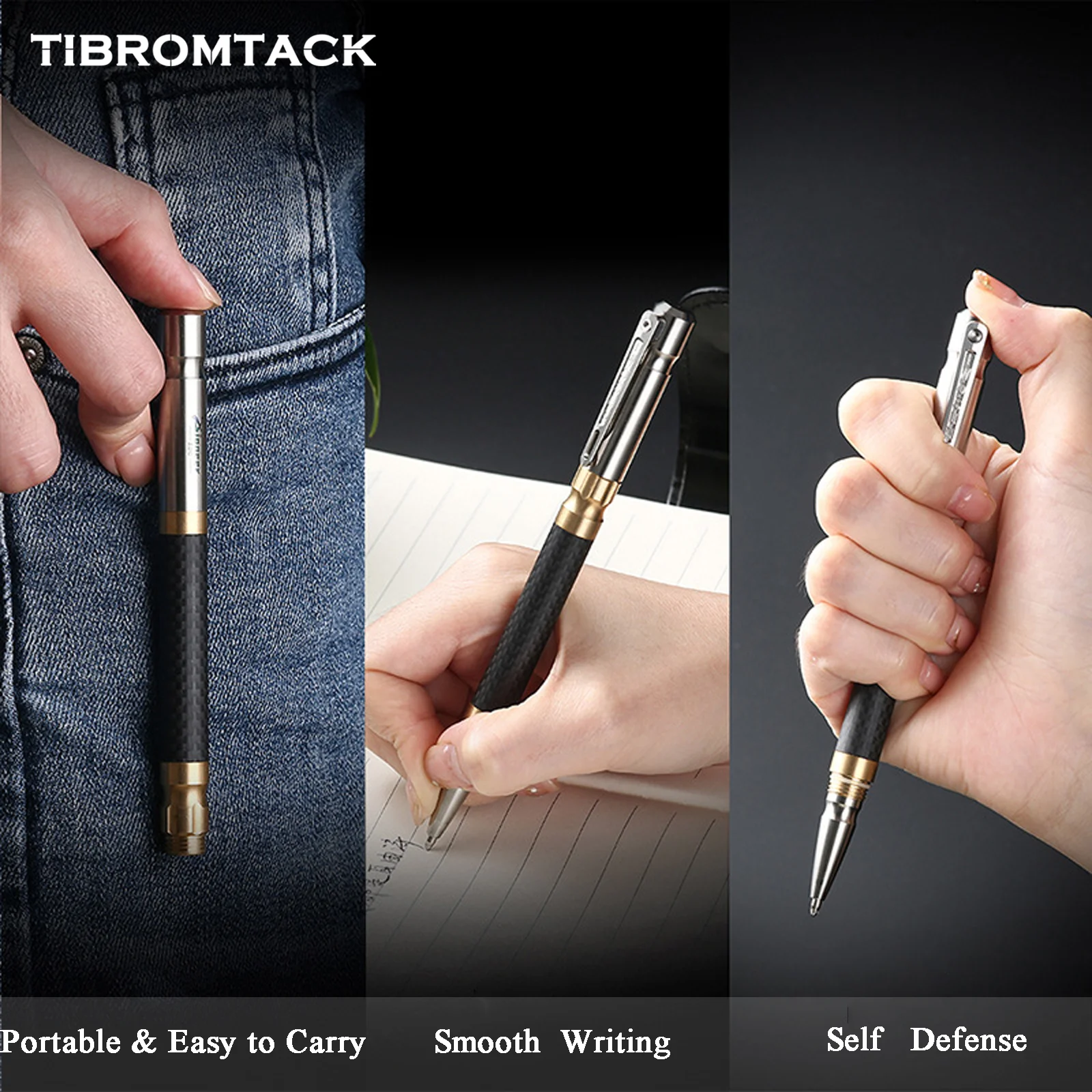 TIBROMTACK Pure Titanium Bolt Action Pen - 120mm/4.72in 35g | Steel-Strength for Business Signing & Writing, BPA Free