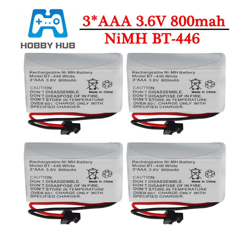 2/4Pcs 3.6v 800mAh Ni-MH walkie-talkie battery For Uniden BT-446 BT-1005 BP-446 BBTY0457001 3*AAA 3.6v Cordless Phone Battery