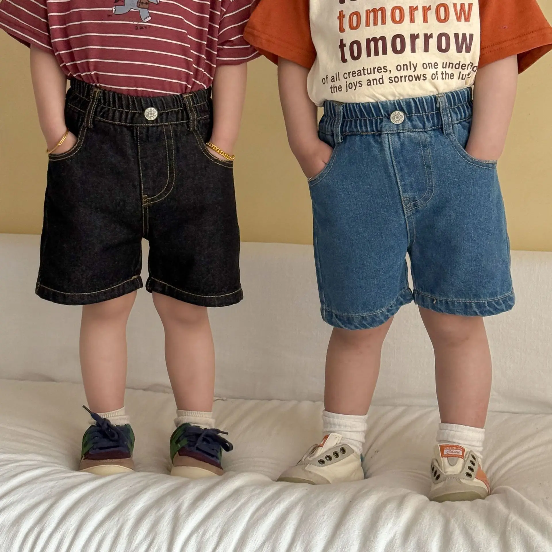 2026 Summer New Children Denim Shorts Boys Girls Shorts Jeans Toddler Loose Shorts Kids Casual Pants Baby Clothes