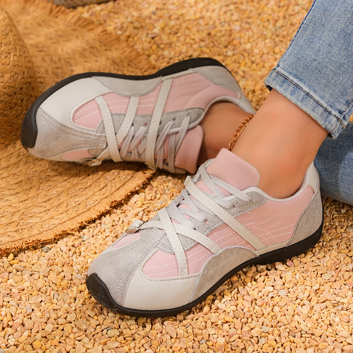 Women Anti-slip Sneakers Breathable Vulcanize Casual Training Shoes Women Color Blocking Comfortable Sneakers Zapatos De Mujer