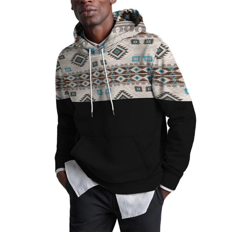 New Aztec Geometric Graphics Hoodies 3D Print Men Women Vintage Streetwear Hoody Sweatshirts Pullover Y2k Tracksuit Man Clothing