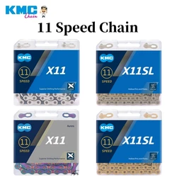 KMC Bike Chain X11 X11SL MTB Road Bicycle Silver Black Silver Gold Aurora Chain 11Speed Bike Chain Curren for Shimano SRAM Parts