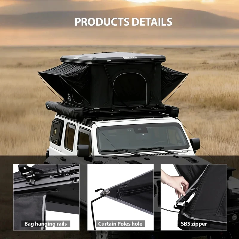 Fully Automatic Folding 4WD Rooftop Tent with Aluminum Frame Outdoor Camping Overlanding