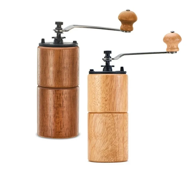 Portable Wooden Manual Coffee Grinder With Adjustable Setting Conical Burr Coffee Grinder Wooden Coffee Bean Mill Grinding