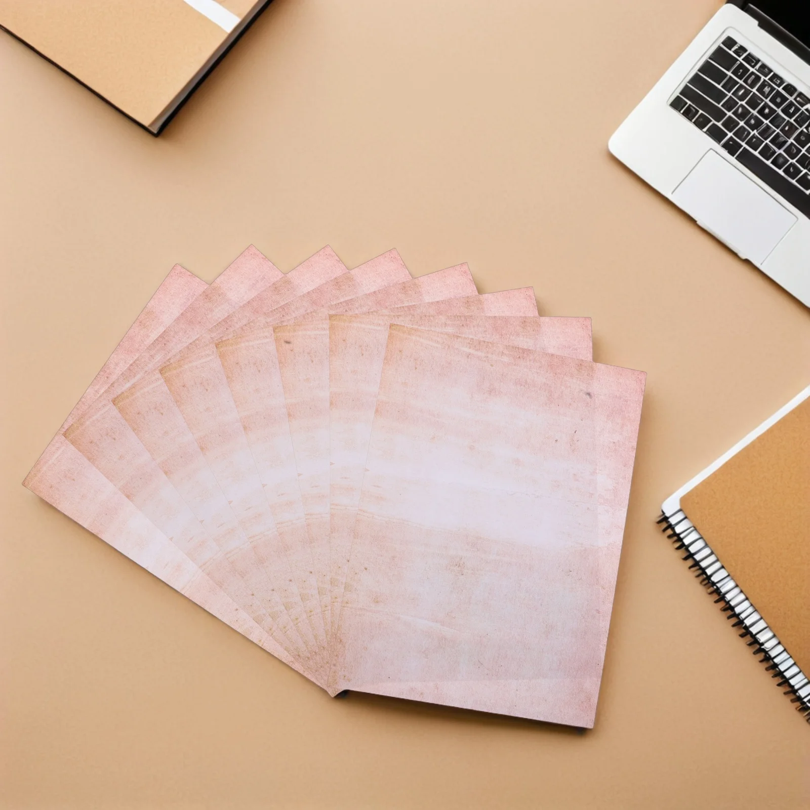 

4pcs Vintage Letter Writing Paper Retro A4 Decorative Edges Double Sided Scrapbook Crafting Stationery For Diy Journaling