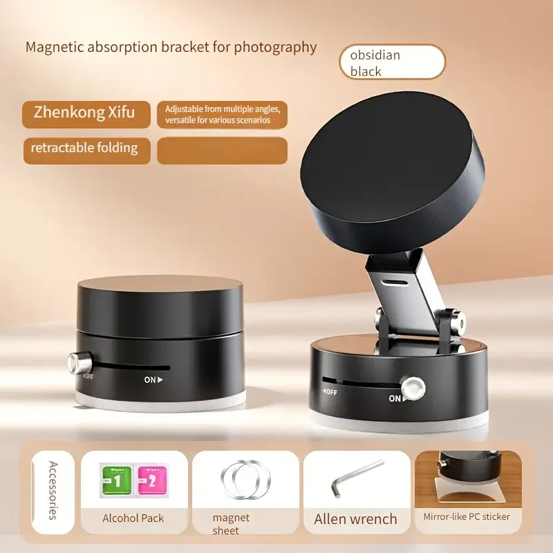 Adjustable Vacuum Suction Cup Magnetic Phone Holder Lazy Multi-functional Foldable Storage Holder Vacuum Suction Phone Holder