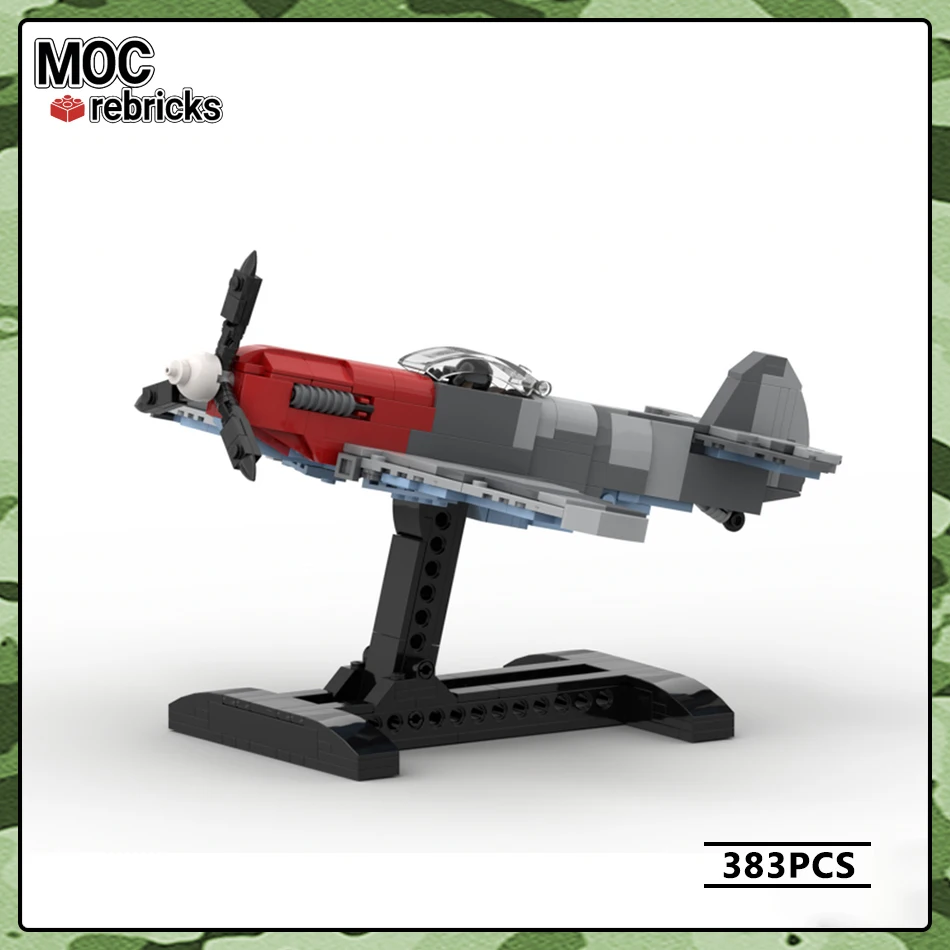 

WW2 Military Fighter Series Yak-3 Aircraft MOC Building Block Collection Experts DIY Model Technology Puzzle Brick Toys of Gifts