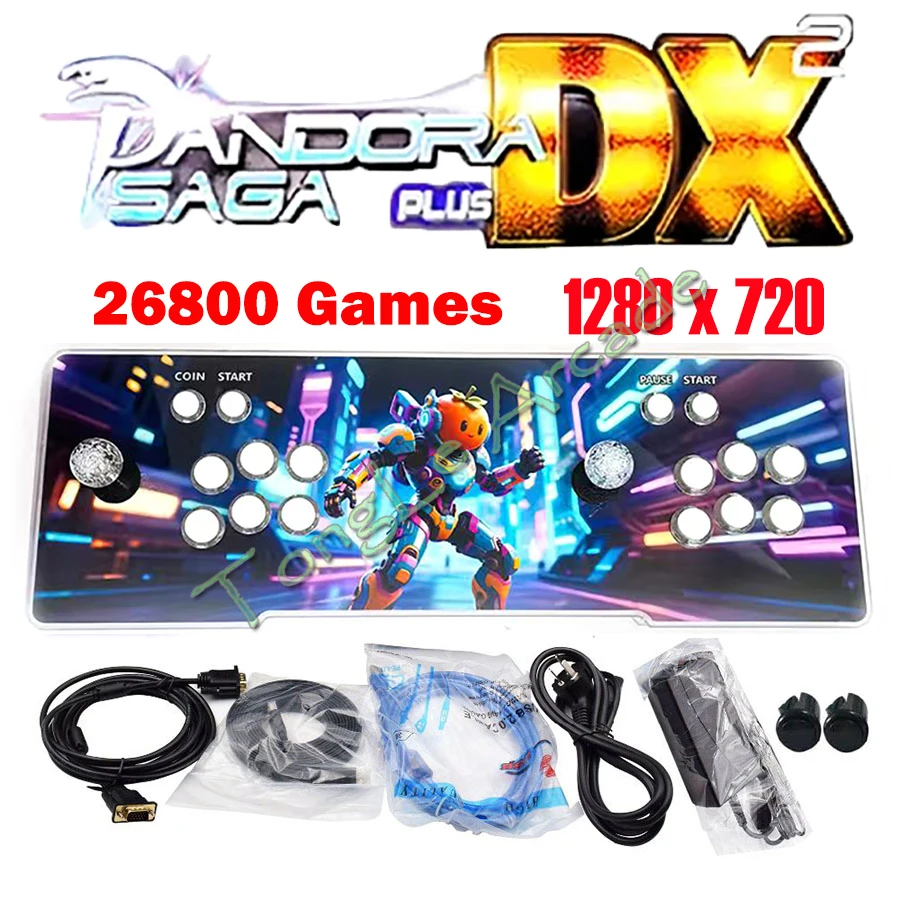 26800 Pandora Saga Dx2 Box Arcade Console 2025 Multiplayer Joystick 720P HD Output TV Games Suitable for Family Entertainment