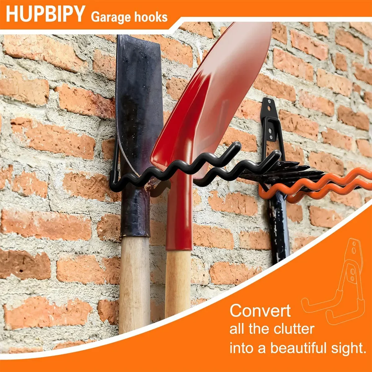 Garage Storage Utility Hooks,Garage Garden Tool Organizer,Hanging Utility Wall Mount Hooks,Heavy Duty Tool Storage Organizer image 4