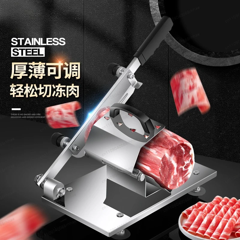 Stainless Steel Frozen Meat Slicer Household Manual Lamb Roll Cutting Kitchen Tool