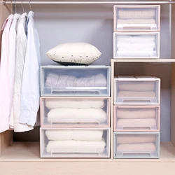 Transparent Plastic Simple Concise Drawer Cabinet Clothes Shoes Quilt Foldable Combination Storage Box Home Utensils