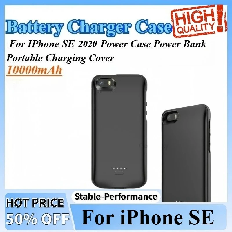10000mAh External Battery Charger Case for IPhone SE 2020/2023 Power Case Power Bank Portable Charging Cover