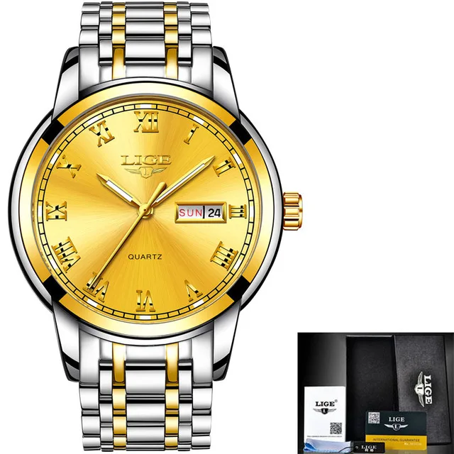 LIGE 2023 Neue Gold Uhr Frauen Uhren Damen Kreative Stahl frauen Armband Uhren Weibliche Wasserdichte Uhr Relogio feminino