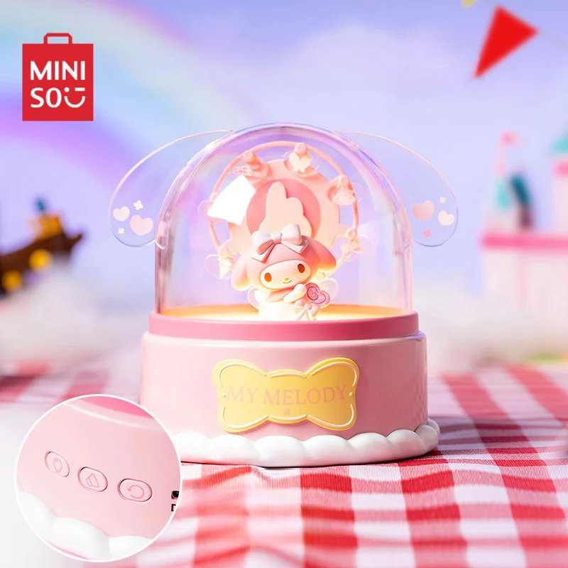 MINISO Sanrio Series Wishing Lamp Desktop Ornament Night Light Cute Figure Cinnamoroll My Melody Children's Toy Birthday Gift