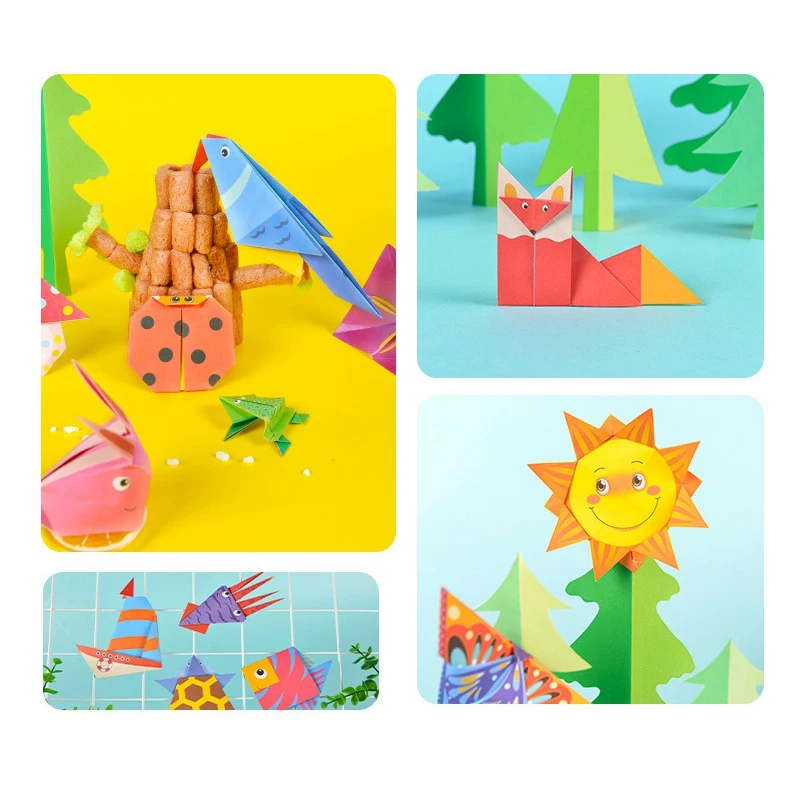 152 Pcs DIY Educational Origami Paper Cutting Book Crafts Children Handmade Toys Kindergarten Fun Puzzle Baby Kids Gifts