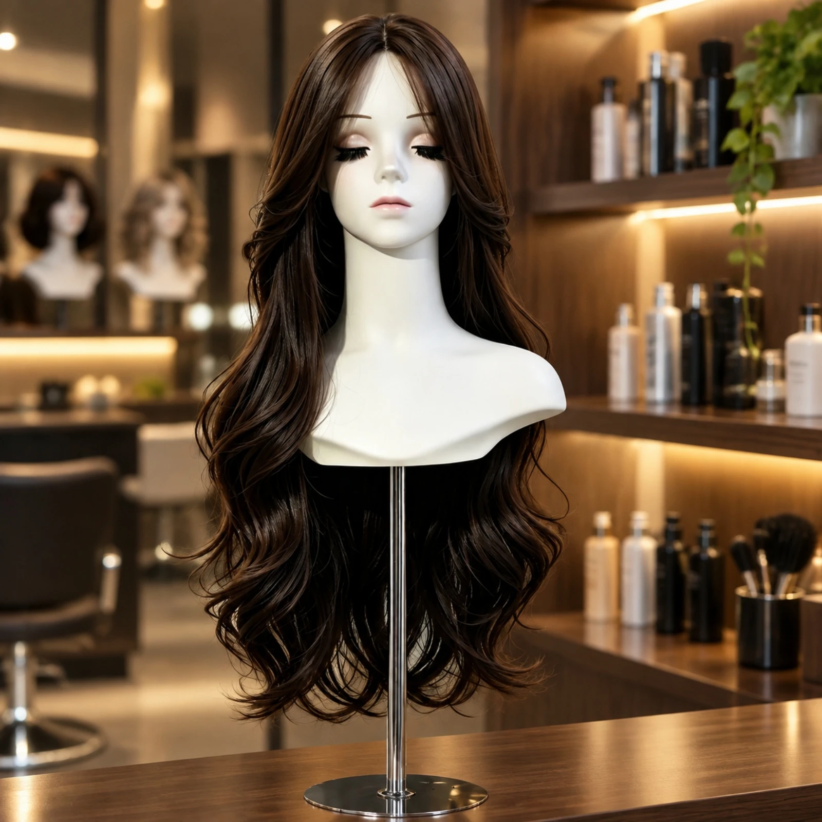 PVC Mannequin Display Head Professional Female Mannequin Head with Bust Multi-Purpose Lightweight for Product Photographers