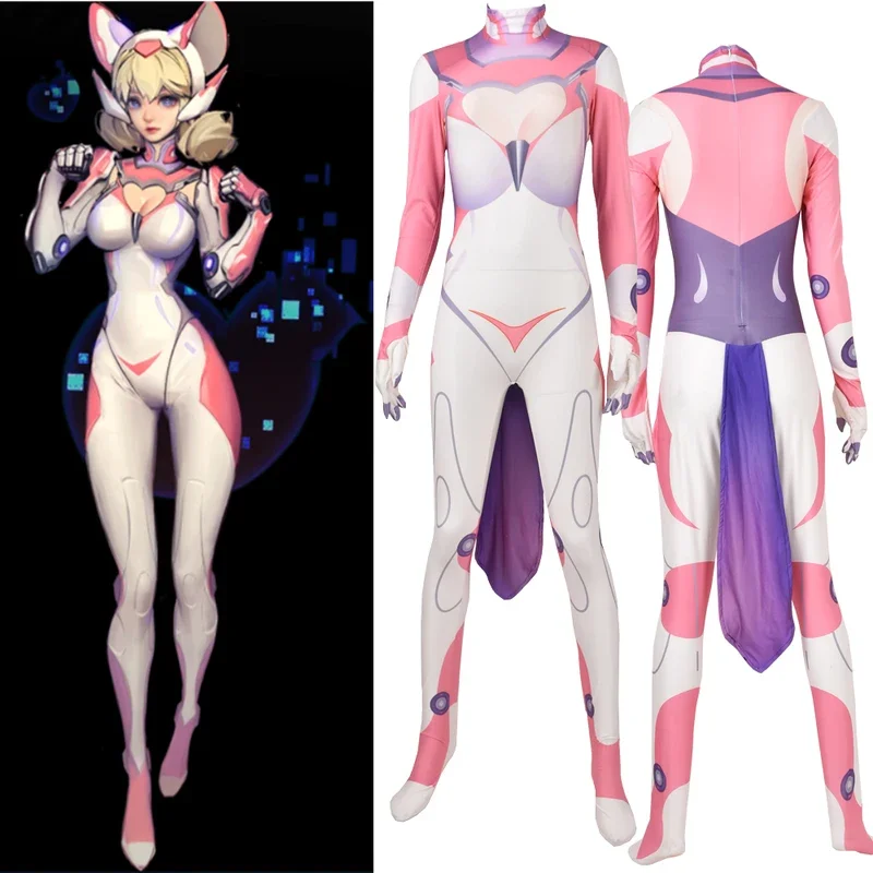 Disfraz de Mage Dakki para mujer, mono de poliéster rosa, monos de fiesta Zentai, juego de Arena 5v5