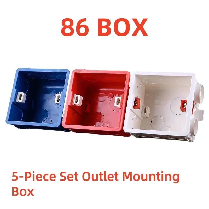 

86 Type 5-Piece Set Outlet Mounting Box Recessed Electrical Universal Switch Socket Wire Slot Box Electrical Outlet Flush Mount