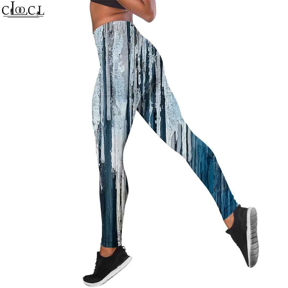 

CLOOCL Women Legging Stripes Pattern 3D Printed Trousers for Female Workout Push Up Jogging High Waist Stretch Pants