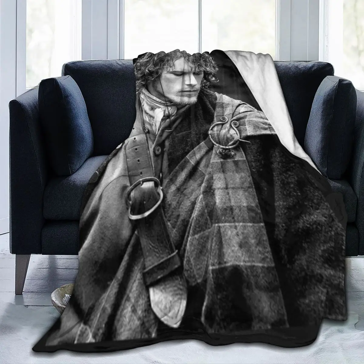 Jamie Fraser Outlander Blanket Television Camping Flannel Bedding Throws Warm Soft Couch Bed Design Bedspread Gift