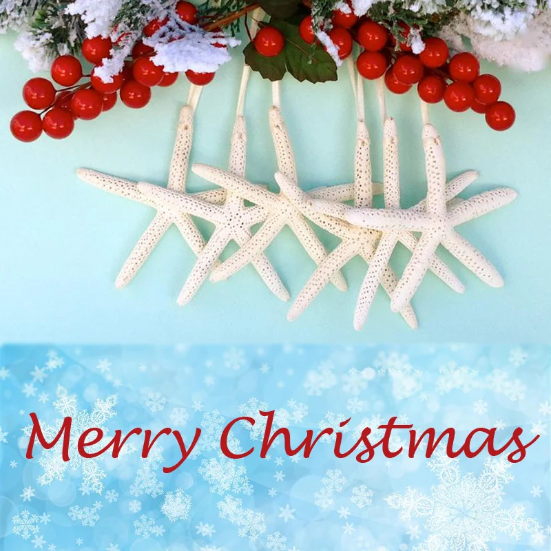 Lovely Starfish Christmas Pendant Drop Ornaments Natural Shell&Conch Handmade Party DIY Decor