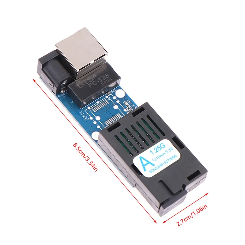 Mini Gigabit Fiber Optical Media Converter 10/100/1000Mbps Single Mode 3Km UPC/APC SC-Port