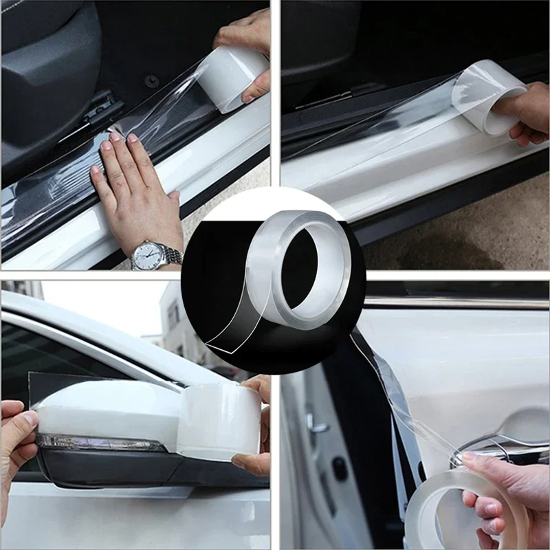 Car Stickers Multifunction Nano Sticker Tape Car Door Sill Protector Auto Bumper Strip Car Door Protect Scratchproof Accessories