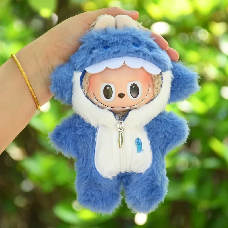 17 centimetri Carino Mini Peluche Vestiti della Bambola Vestito Accessori per la Corea Kpop Eso Labubu Idol Bambole Squalo Tutina Abbigliamento FAI DA TE Ragazza regalo