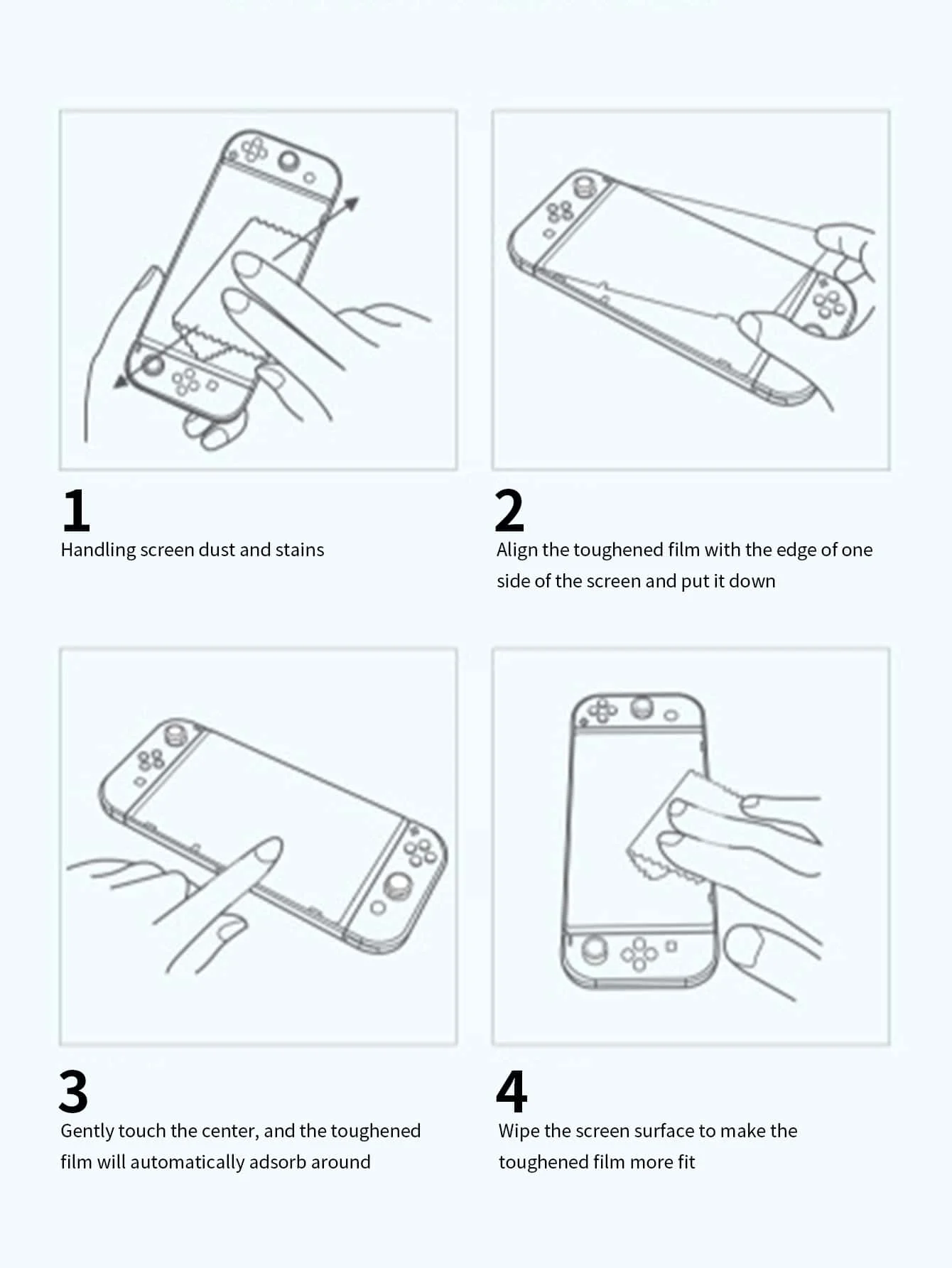 Suitable for Switch lite switches, high-definition protective film, transparent screen, 2-piece package, free film kit