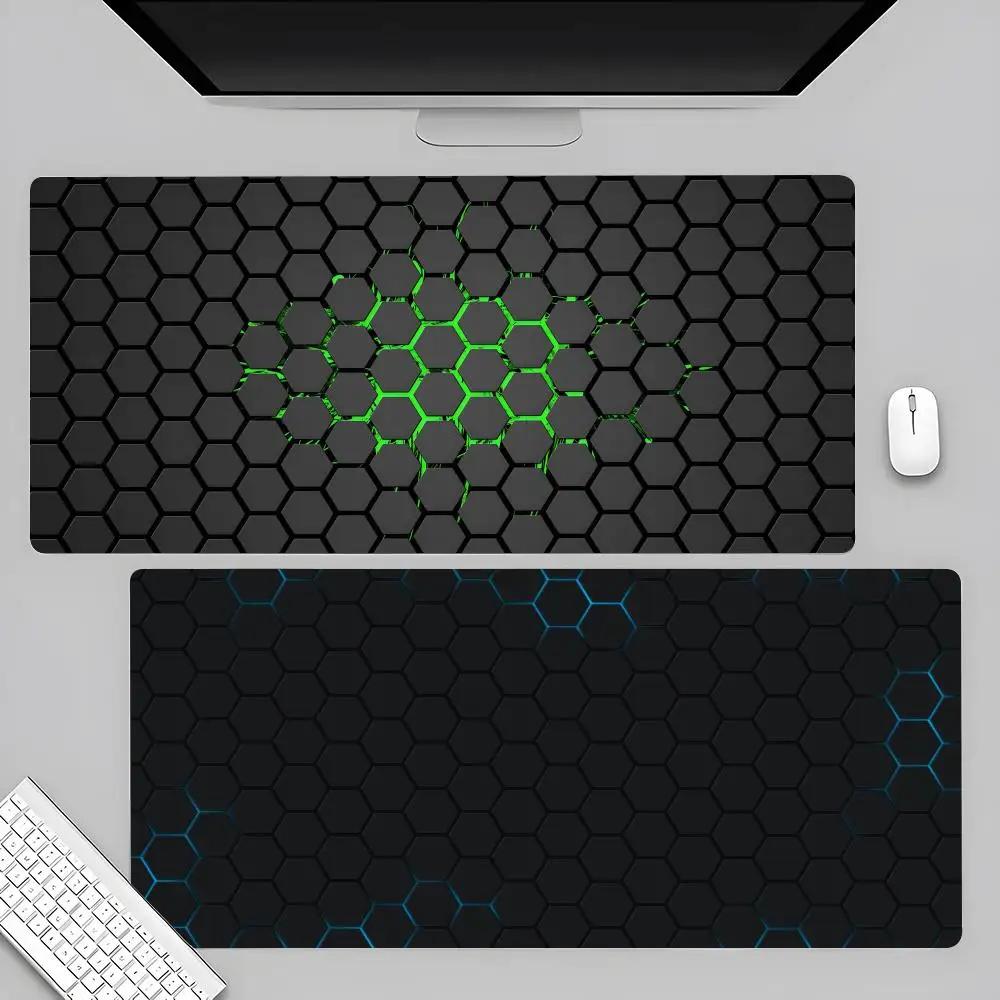 Шестиугольный коврик для мыши, 80x40 см, XL, Lockedge, Офисный Компьютерный Настольный коврик, настольная клавиатура, большой коврик для мыши, коврик для ноутбука, как подушка