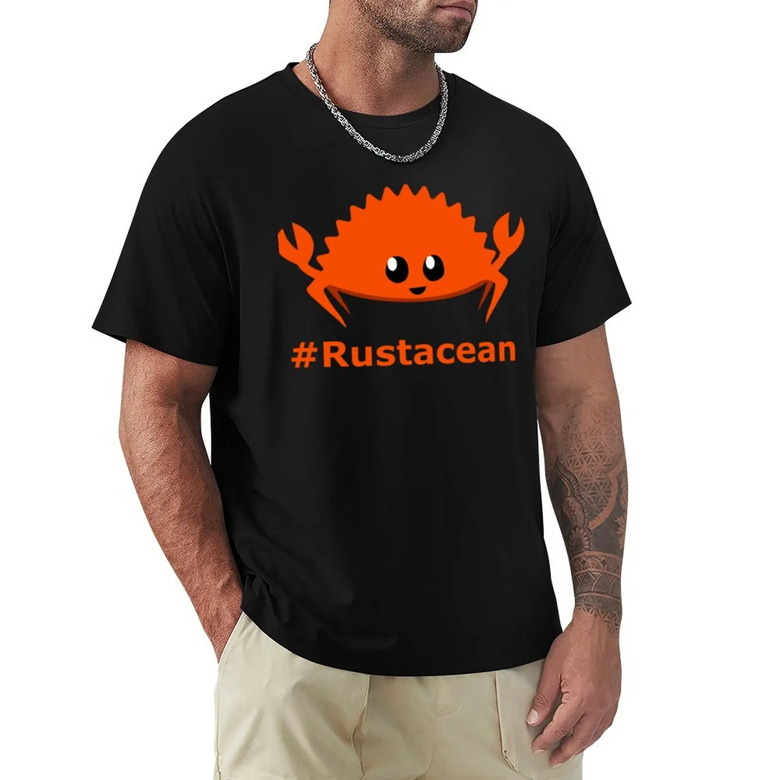 Rust Language Lang Unofficial Mascot - Ferris the crab Rustacean T-Shirt man t shirts for men casual T-Shirt