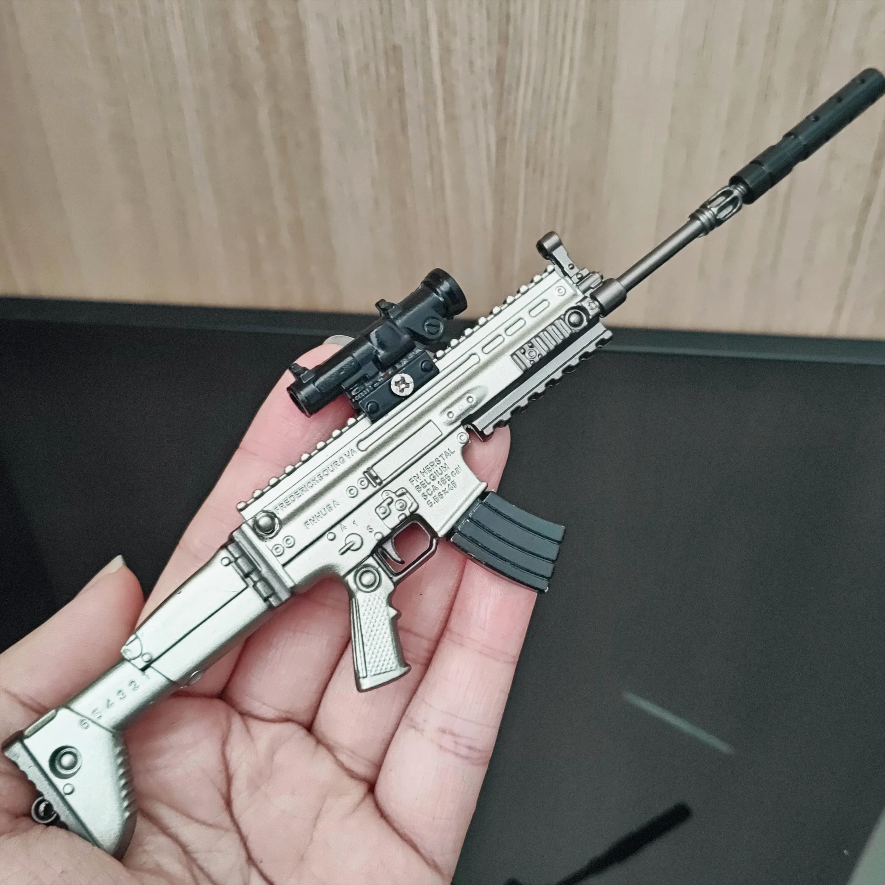 20cm liga rifle modelo cacho brinquedo arma brinquedo decoração para casa artesanato cs táticas adultas ornamento de mesa coleção presente para meninos