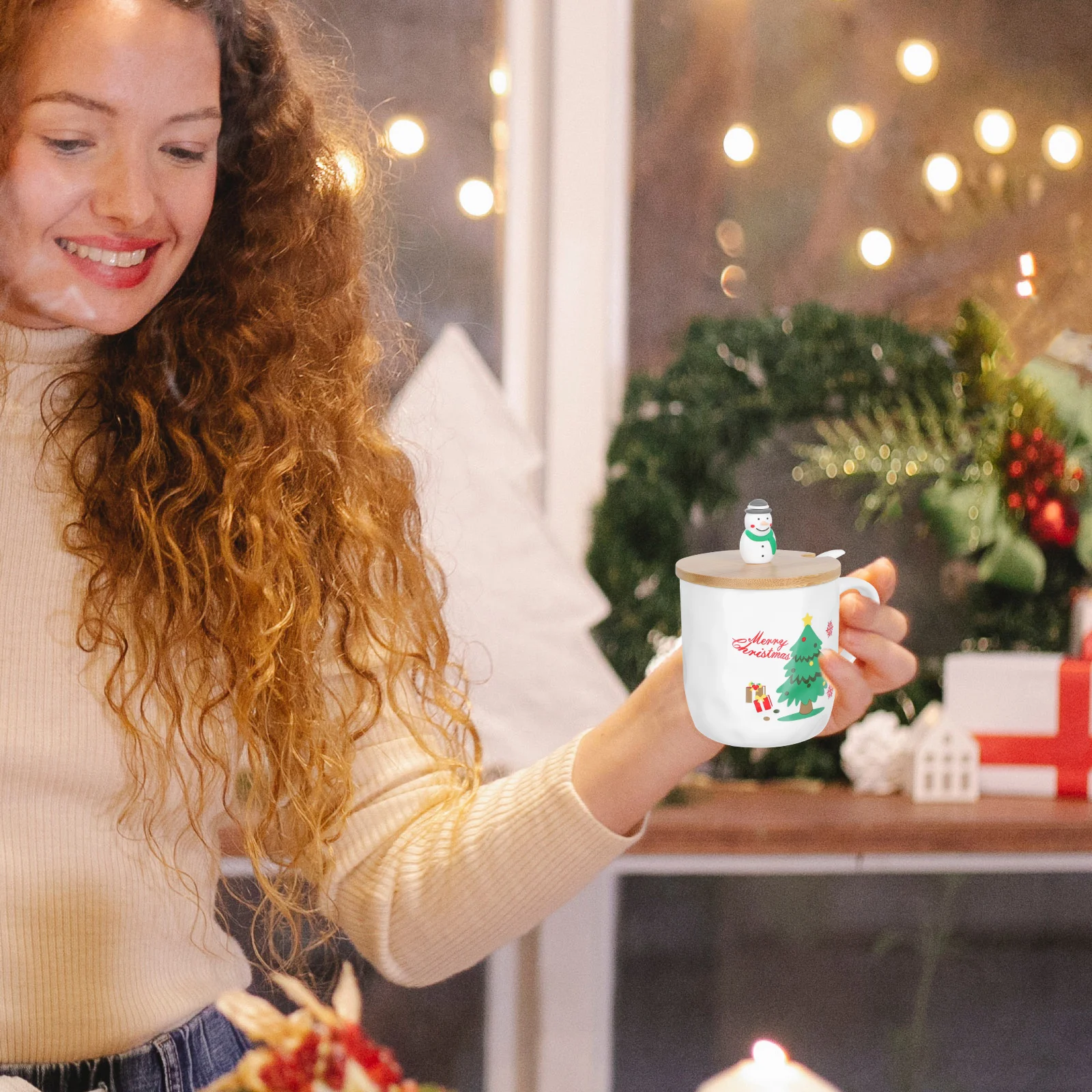 

1Set Christmas Tree Ceramic Mug Creative Drinking Cup Christmas Water Cup Decorative Beverage Mug