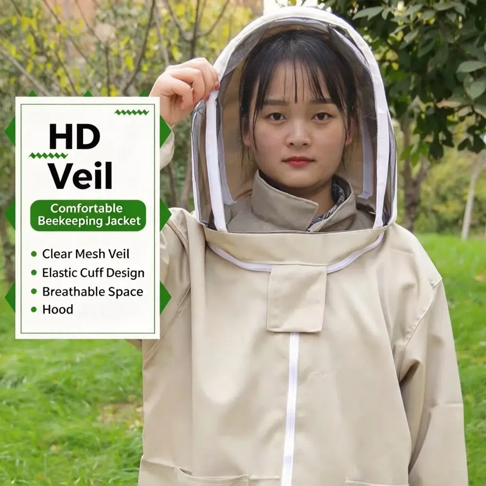 Beekeeping Suit Jacket Veil Set anti-bee clothing New Fabric Beekeeper Clothing Apiculture Protective bee gloves Free Shipping