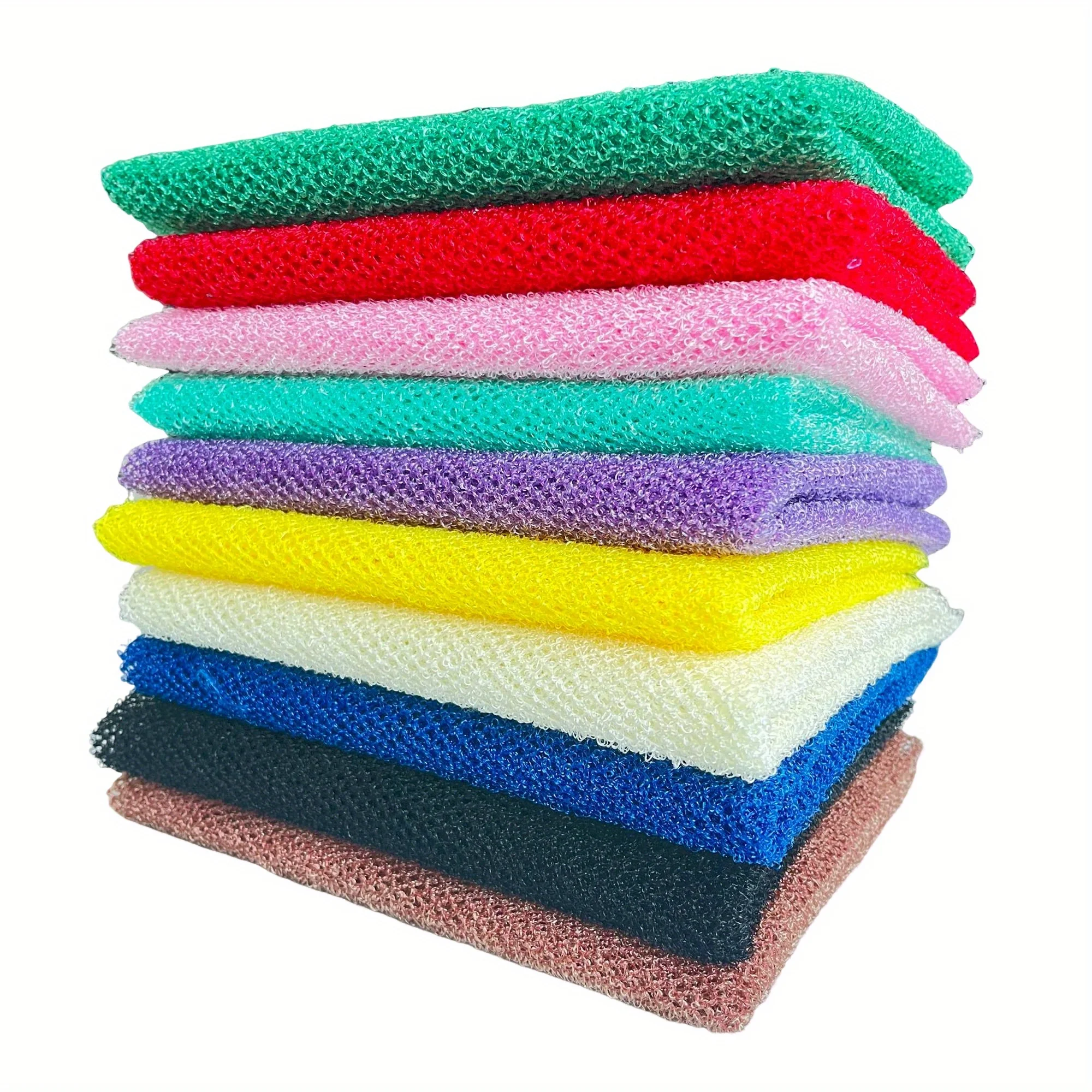 3 قطع من إسفنجة شبكية مقشرة ملونة - منظف الجسم اللطيف للبشرة الناعمة |    شبكة محكم سريعة الجفاف للحمام والسفر