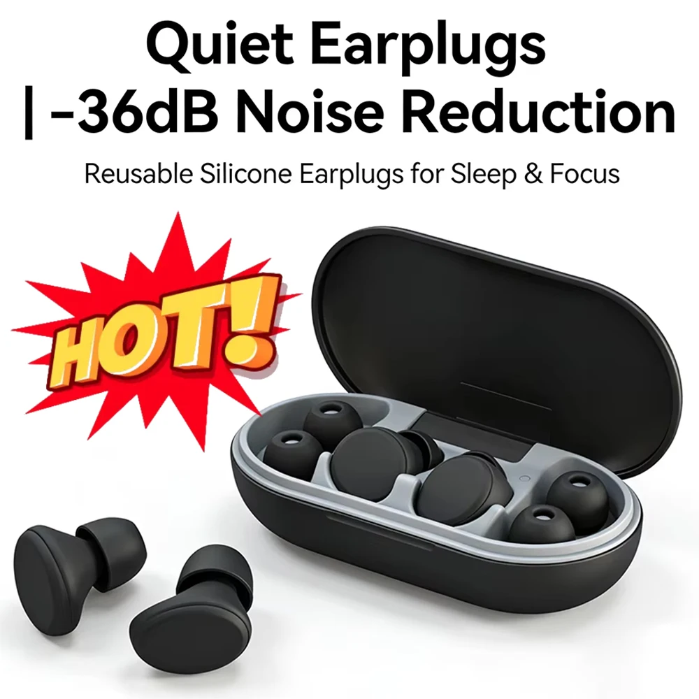 

Sleep Earplugs -36dB Noise Cancelling | Adjustable Air Pressure Comfortable Silicone Ear Plugs for Sleeping, Travel, Work