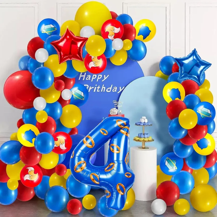 مجموعة بالونات دائرية زرقاء وذهبية مقاس 40 بوصة لتزيين أرقام عيد الميلاد بالون من الألومنيوم مناسبة للأولاد والبنات باللون الأزرق