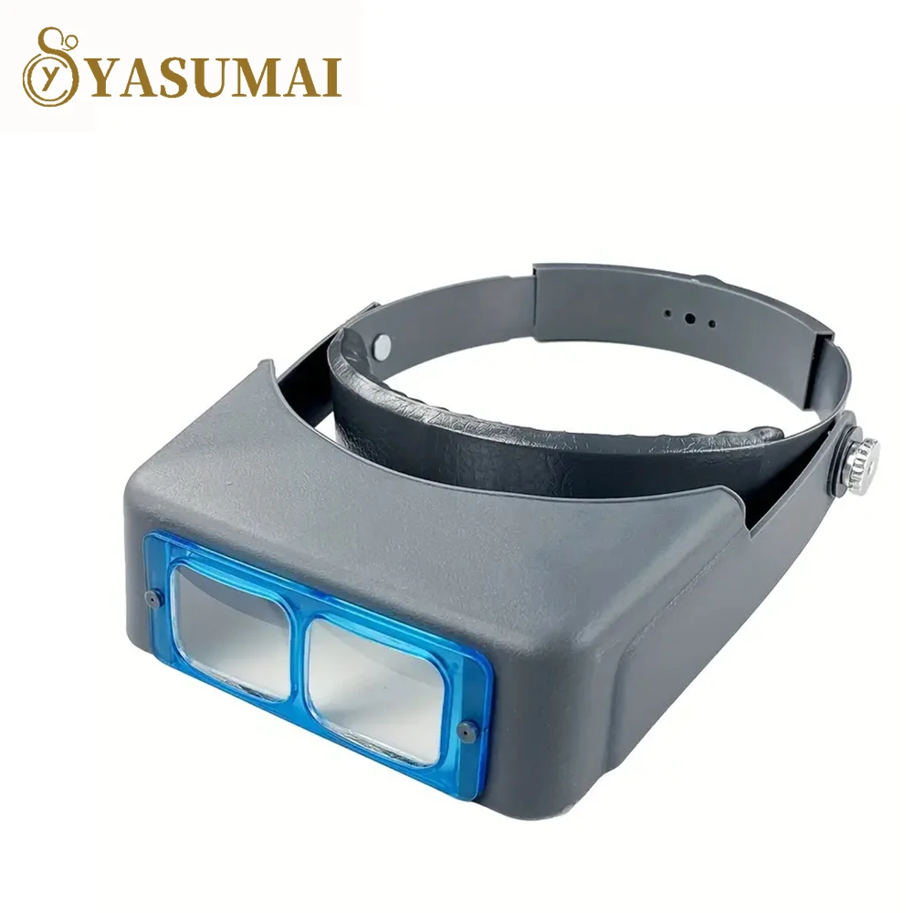 Yasumai Double Lens Head-Mounted Headband Reading Magnifier Loupe Head Wearing 4 Magnifications Reading Visor Optical Glass