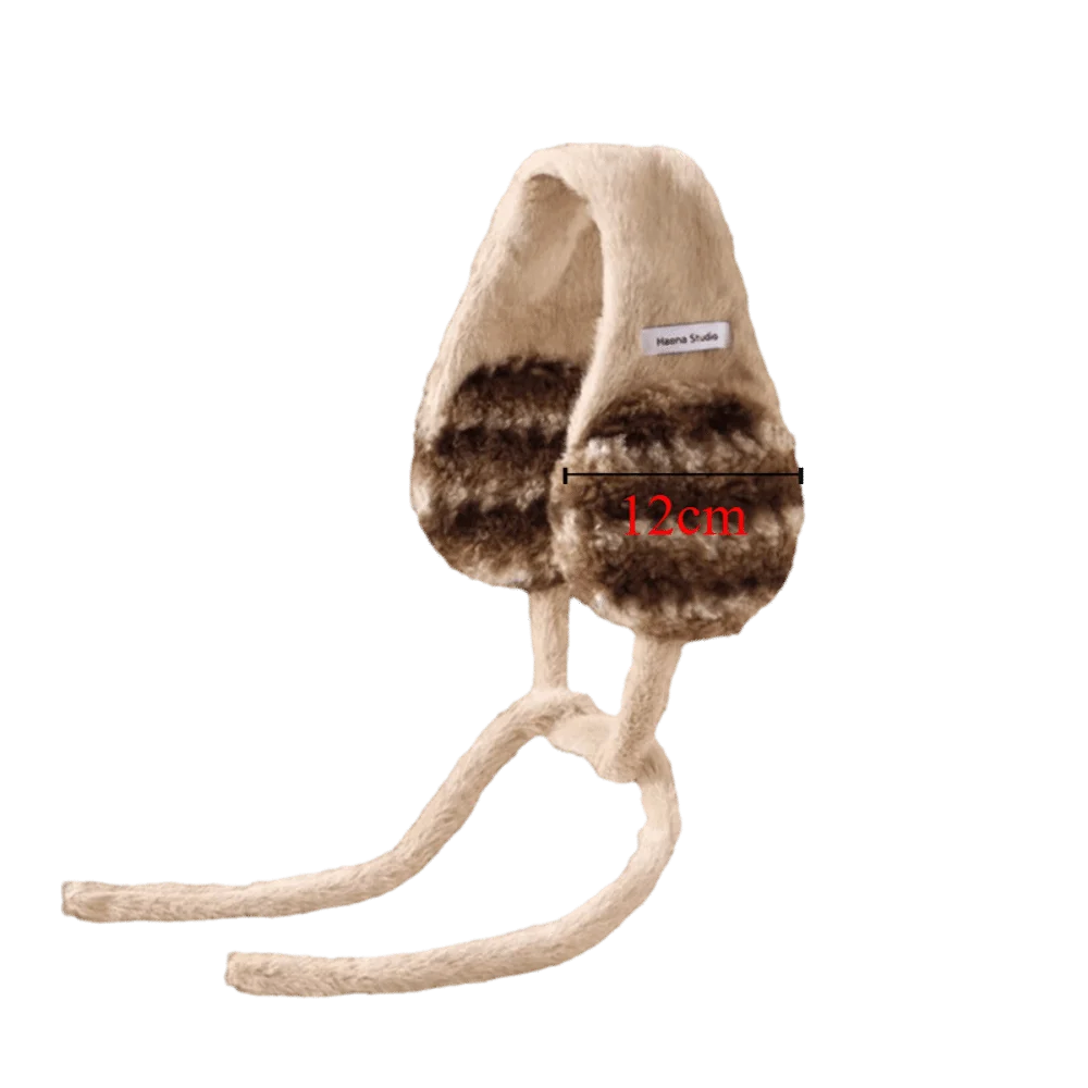Trendy dikkere wollen oorbeschermer met bandjes, winddicht, effen kleur, gebreide oorbeschermers, warm houden, handgemaakte oorlelletje, warmer, dagelijks