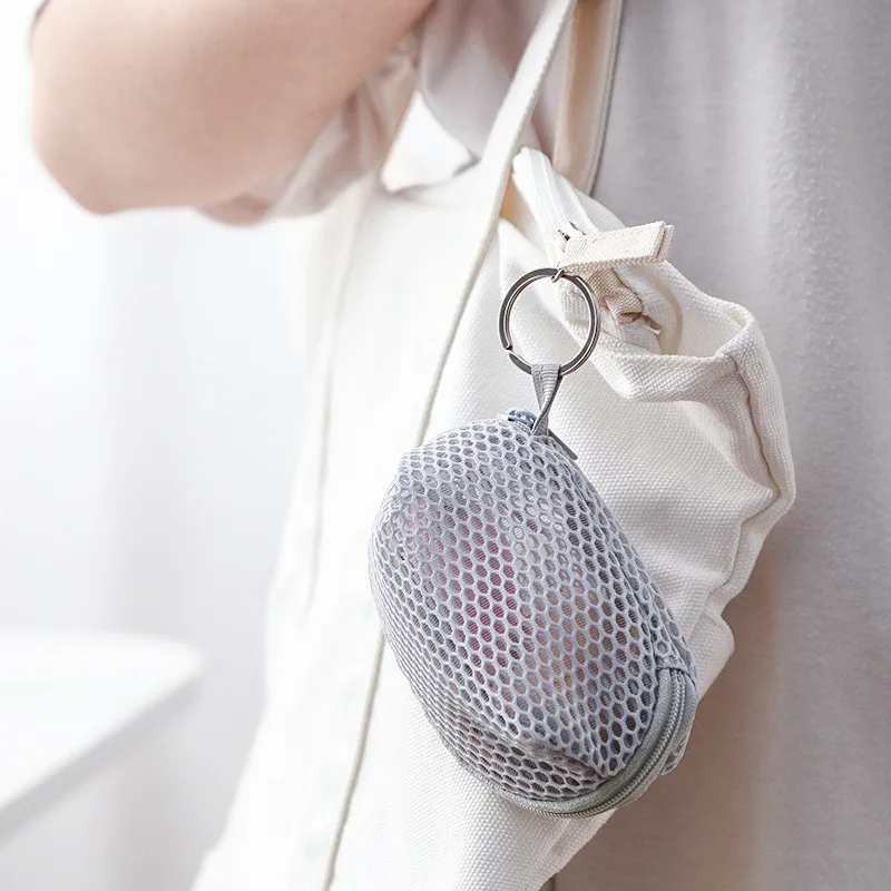 Small Mesh Coin Bag Pouch Money Holder Wallet Key Earphone Storage Bag Makeup Sponge Egg Dustproof Makeup Organizer Cosmetic Bag