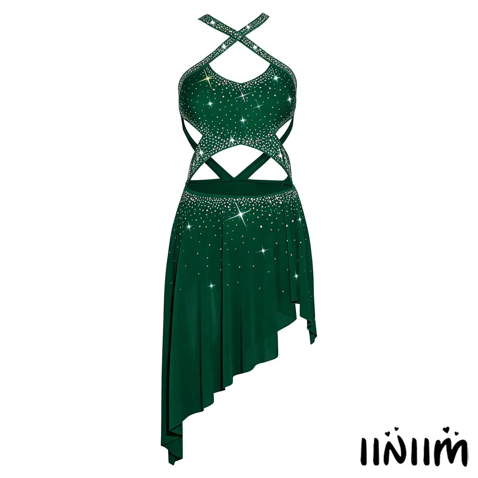 

Pro Womens Latin Salsa Rumba Dance Competition Dress Clothes Elegant Female Artistic Gymnastics Dance Dress for Prom Stage Shows