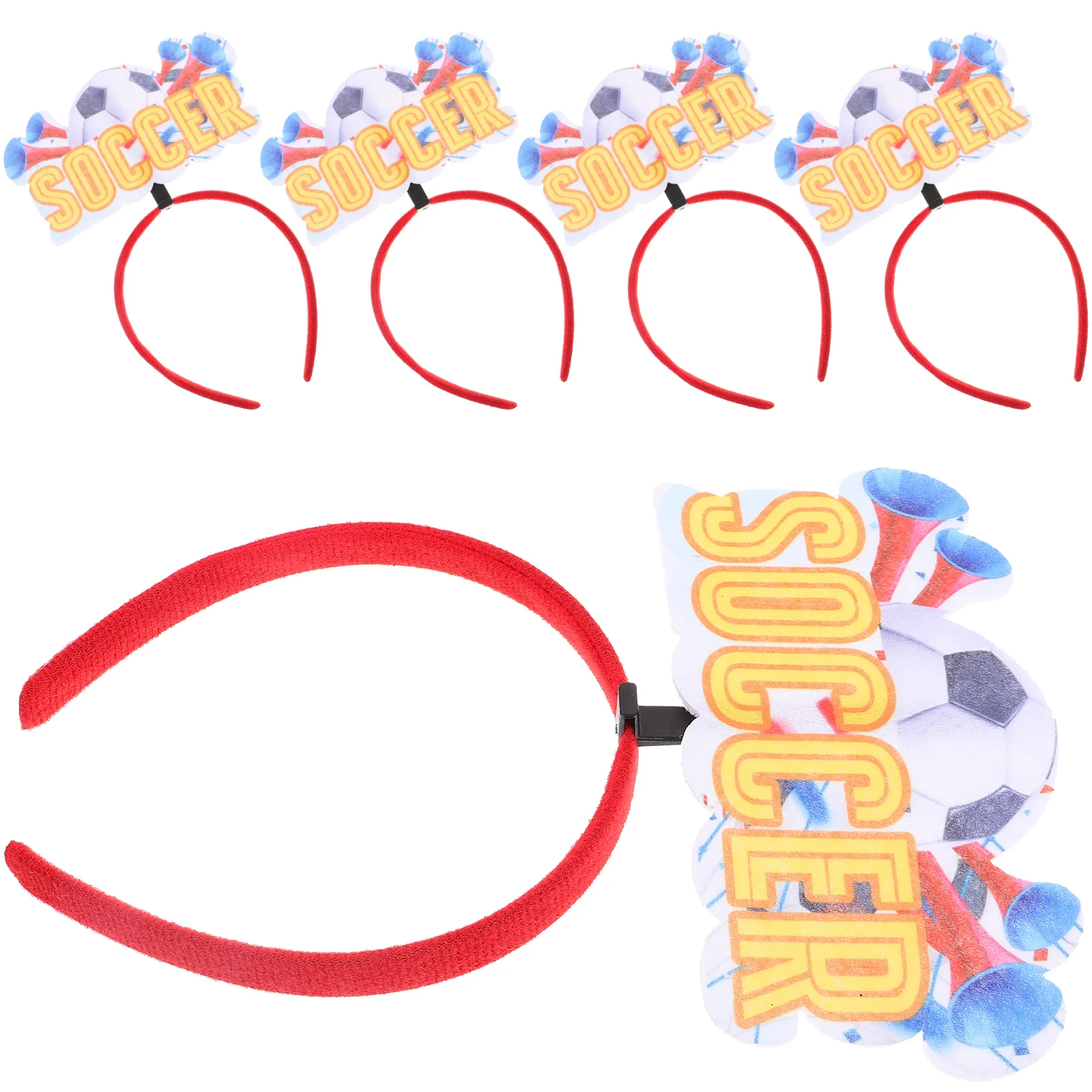 

5pcs Football Headb s Soccer Horns Fan Cheer Props Party Decorations Non woven Hair Accessories