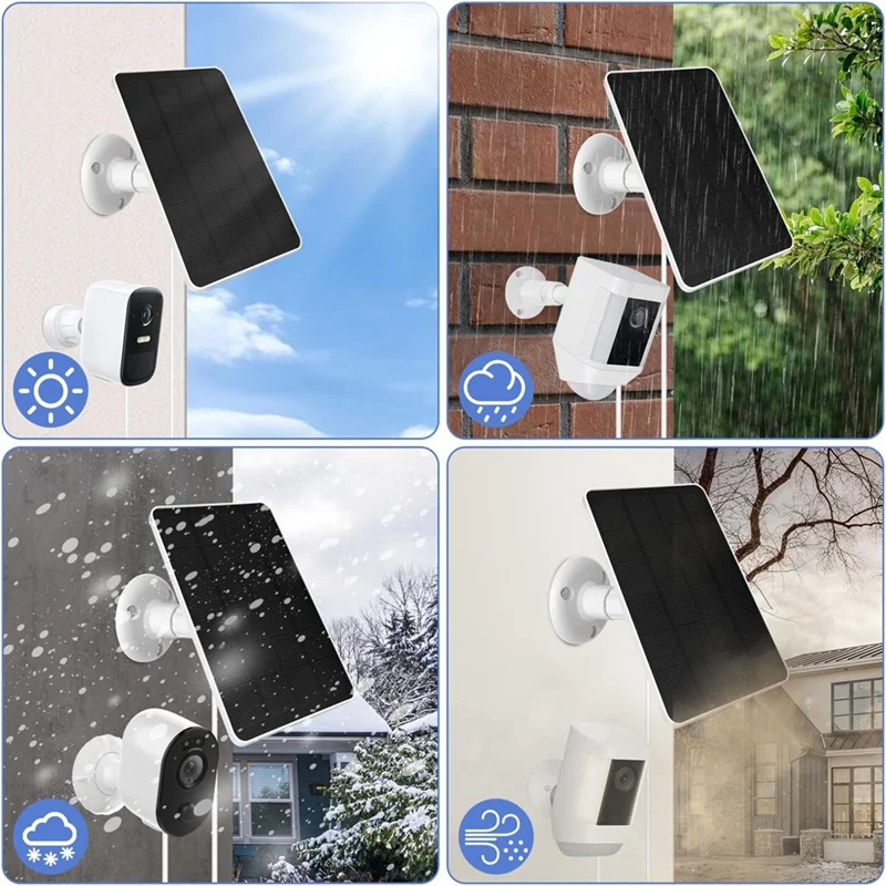 HOT-Solar Panel For Outdoor Security Camera,5W Waterproof Solar Panels Charger For Ring Spotlight Cam Plus/Pro