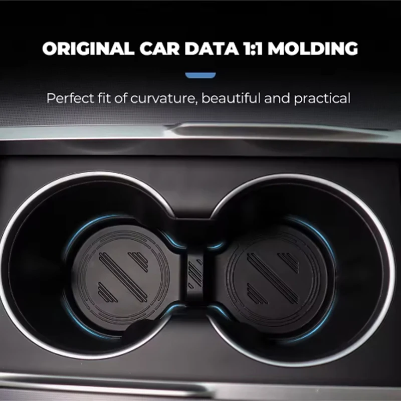 ل تسلا ModelY Juniper Model3 هايلاند كأس الماء حصيرة التحكم المركزي كوب سيليكون حصيرة مقاوم للماء المضادة للانزلاق الملحقات الداخلية #3
