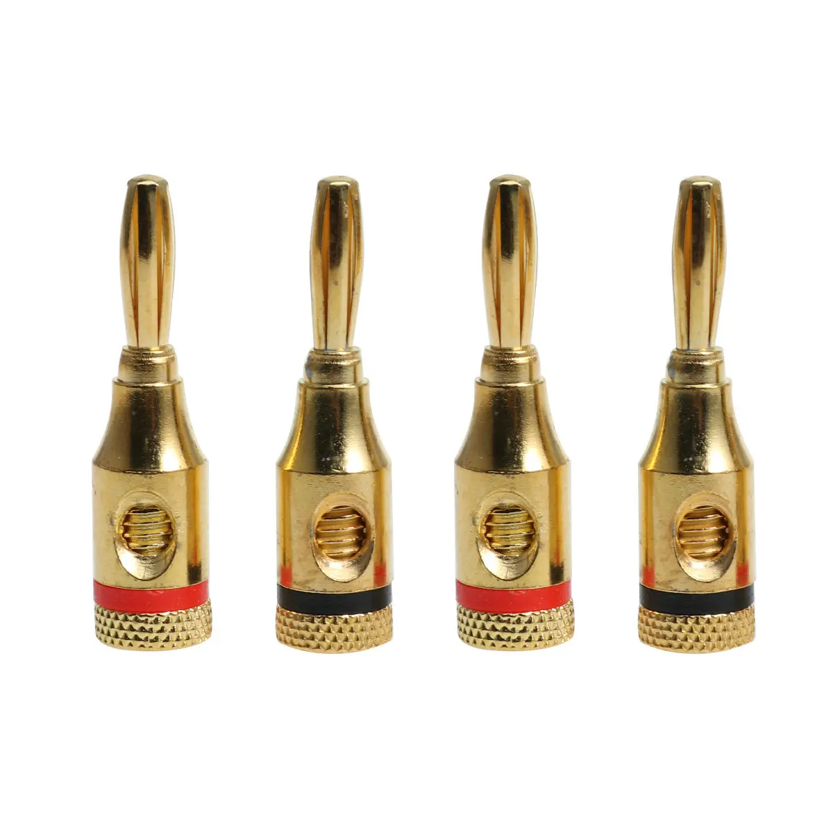 8Pcs Gold Plated 4Mm Banana Plug Connector Stackable for Multiple Audio Speaker Cables 4Mm Banana Plug Connector