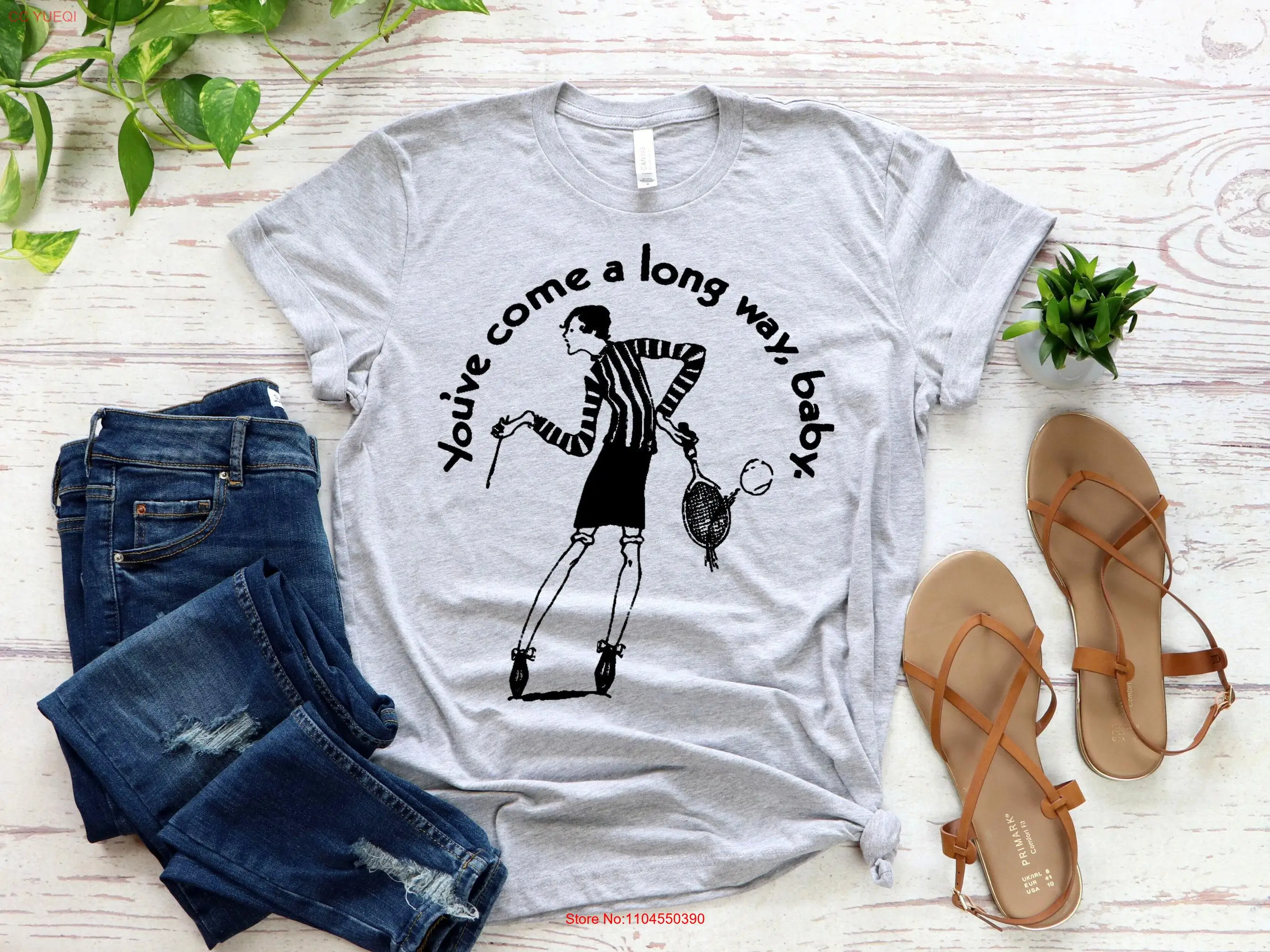 Tienes venir un bebé de larga manera Billie Jean King camiseta feminista tenis batalla de los sexes gráfico retro Virginia Slims camiseta