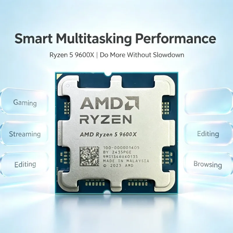 32MB L3 Cache Desktop Processor Ryzen 5 9600X 6‑Core 12‑Thread 5.4GHz 65W 4NM Socket AM5 DDR5 Without Cooler