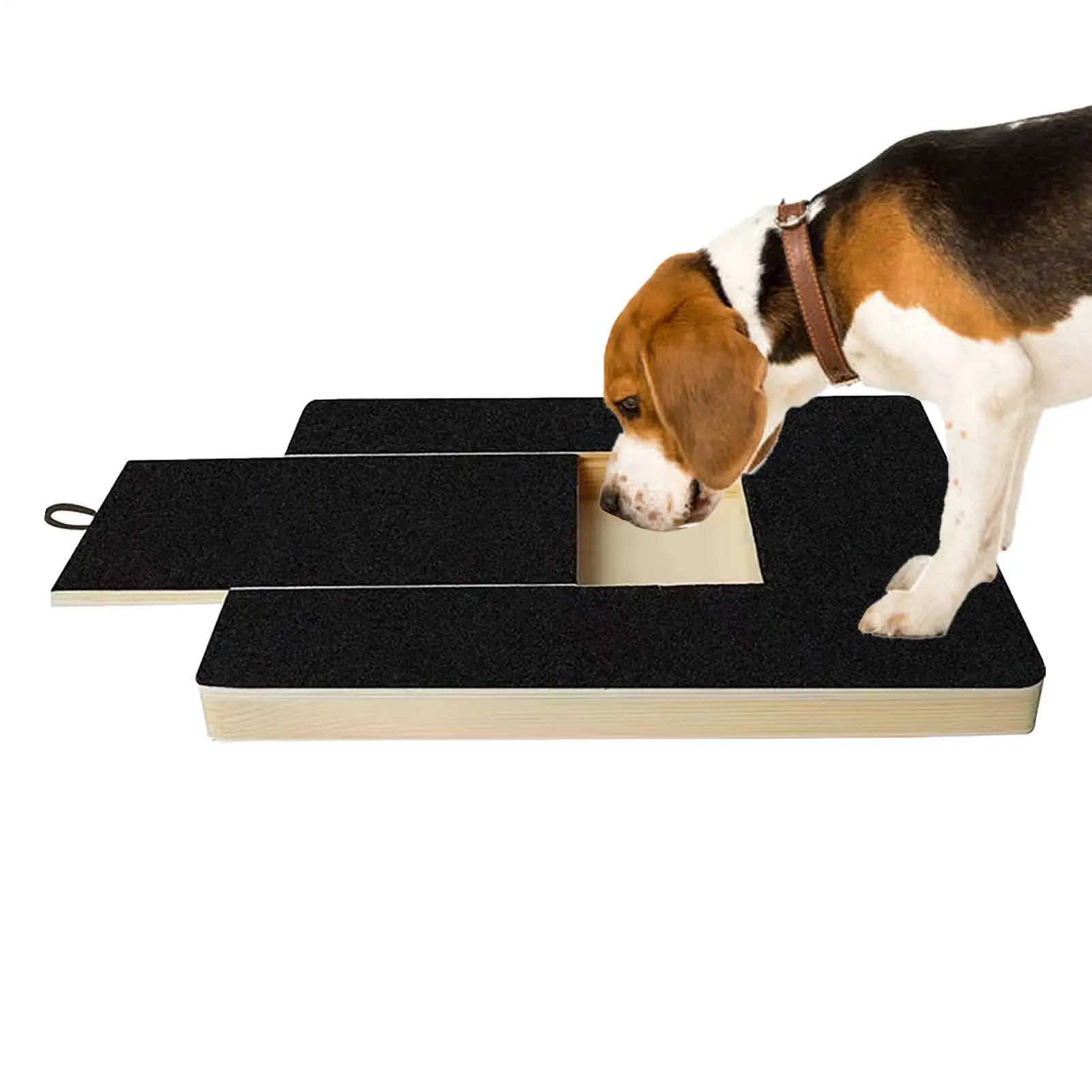 Dog Nail File Board with Built-in Snack Box Wooden Sandpaper Puppy Nail Grinding Pad Dog Paws Scratchboard for Small Medium Dogs