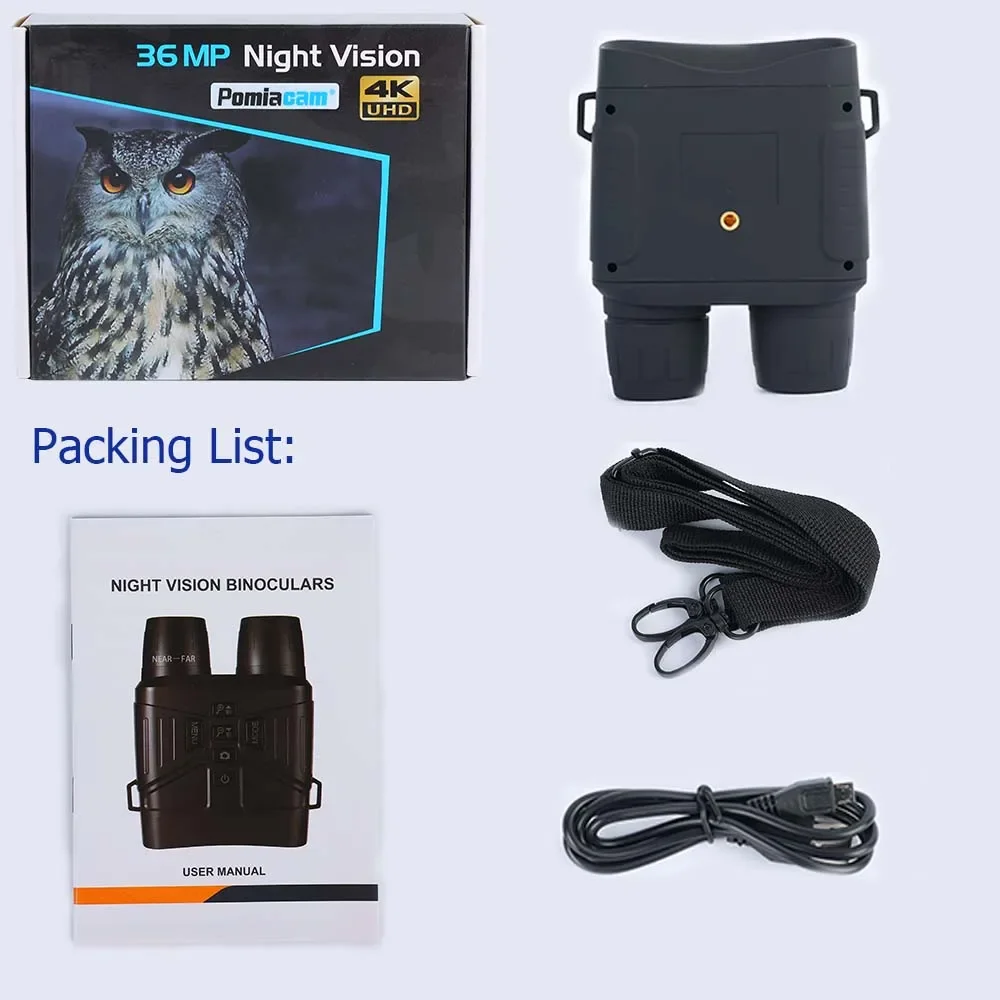 Binocolo per visione notturna 4K Binocolo per schermo grande da 3 pollici Visione notturna digitale a infrarossi Attrezzatura per adulti Registrazione video NV4000