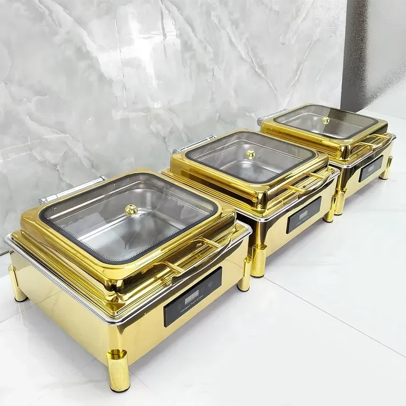 Best Selling Hotel & Restaurant Kitchen Equipment Modern Food Warmer Buffet Set Stainless Steel Square Chafing Dishes - view 2